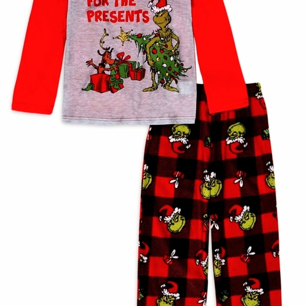 Kids Grinch Christmas Holiday Pajamas -